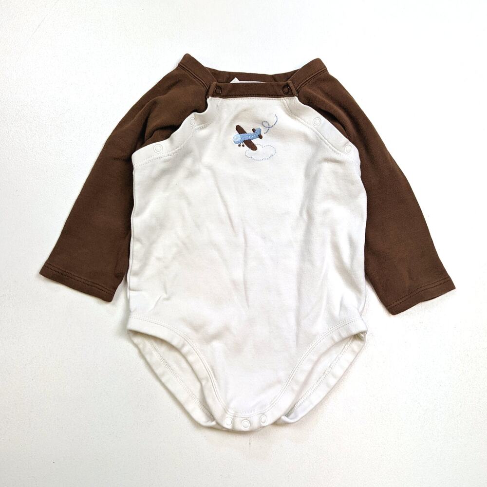 Janie and Jack Onesie Baby Boys Sz 6-12m Raglan Airplane Long Sleeve 2010